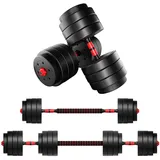 ATHLER Lion 40 | Hanteln Set 40kg | Hantelset verstellbar | 16 Hantelscheiben 2 Hantelstangen | Kurzhantel Langhantel Kurz Lang Dumbbell | Sternverschlüsse | für Krafttraining Aerobic Fitness Home Gym