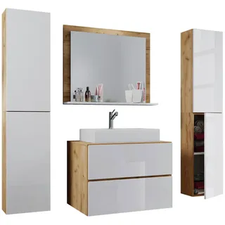honig-eiche/weiß Waschbecken 60 cm