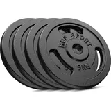 Set aus Gusseisen-Gewichten für Langhantel Hop-Sport HS-I30E 4x5kg schwarz 4 x 5 kg