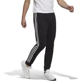 adidas Essentials French Terry Tapered Cuff 3-Streifen Hose Black / White L