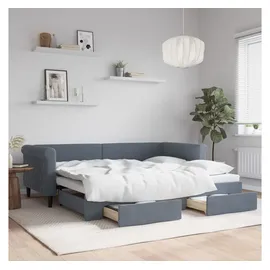 vidaXL Tagesbett Ausziehbar mit Schubladen Dunkelgrau 90x200 cm Samt