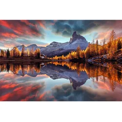 Leinwandbild BERGE IM LICHT - rot