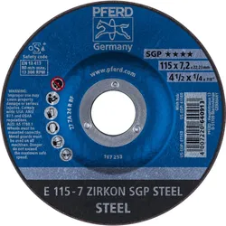 PFERD Tools Schruppscheibe E ZIRKON Speziallinie SGP STEEL für Stahl - 62211737