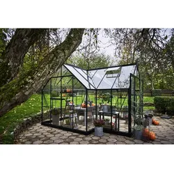 HALLS Gewächshaus »Garden Room«, schwarz, Aluminium/Sicherheitsglas