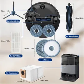zmleve Für Den Eufy Omni C20 Saugroboter: Hauptbürste, Hepa-filter, Reinigungstuch Staubbeutel.