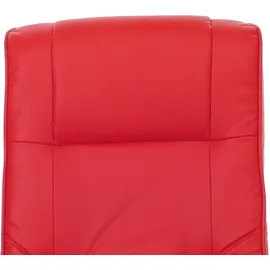 Mendler Fernsehsessel Pescatori Kunstleder 66 x 104 x 66 cm Rot mit Hocker