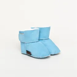 Kitz-Pichler Lammfell-Stiefel Baby Hausschuh - azul bebe - 19