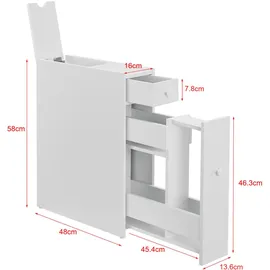 [en.casa] Badezimmerschrank Kihniö 58x16x48cm Weiß