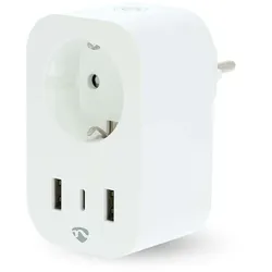 Nedis SmartLife Smart Stecker - Wi-Fi - IP21 - Leistungsmesser - 3680 W - Type F (CEE 7/7) / 1x USB-C / 2x USB - 0 - 55 °C - Android / IOS - Weiss - 1 Stück