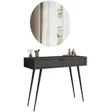 lookway Schminktisch, Schwarz, Holzwerkstoff, 100x78x38 cm, Schlafzimmer, Schminktische