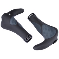 Velo De Ville Velo ERGOGEL D3 BAR Fahrradgriff, ergonomische Form, Gel-Schraubgriff, mit Lenkerendstopfen, Länge: 138mm, schwarz/grau 410461