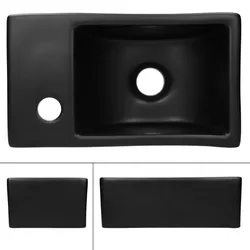 LuxeBath Waschbecken Keramik Schwarz matt Waschtisch Aufsatzwaschbecken Waschschale