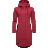 Ragwear Damen, Leichter Sweat Übergangsmantel lang windabweisend mit Kapuze