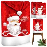 KESSER KESSER® Premium Weihnachtsstuhlüberzug Set Stuhlhussen für Weihnachten Nikolausmütze Stuhlbezug Husse Weihnachtsdeko für Stühle Überzieher - Stuhlabdeckung im weihnachtlichen Design