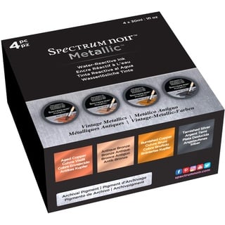 Spectrum Noir SN-META-LI30-VMET4 Metallic Metallisch Flüssige Tinte Vintage 4 Packung, Various, 30ml jar, 4 Piece