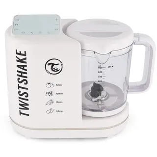 Twistshake 78524 6-in-1 Quick Cook Babynahrungszubereiter Multifunktions Küchenmaschine für Babynahrung, Dampfgarer, Mixer, Flaschenwärmer, Sterilisieren, Weiß