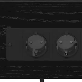 vidaXL Nachttisch mit Ladestation Schwarz Eichen-Optik Holzwerkstoff