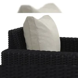 ALLIBERT California Lounge Set 3-teilig – Anthrazit Sessel mit Tisch und Kissen in Sand | Wetterfeste Gartenmöbel