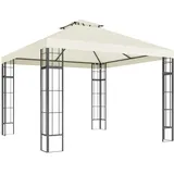 Outsunny Garten-Pavillon, Weiß, Metall, 298x279x162 cm, Sonnen- & Sichtschutz, Pavillons & Pergolas