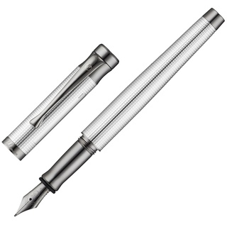 Waldmann Füllhalter Tango Pyramid Guilloche Edelstahlfeder