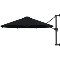 furnicato Wandschirm Ø 300 cm Schwarz