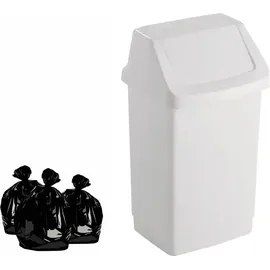 Curver Click-IT Abfallbehälter 15 l 1-tlg. weiß
