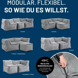 Lumaland Modulares Eckteil rechts Sitzsack grau
