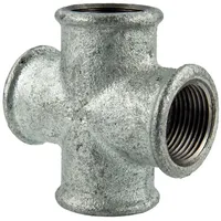 Gebo Temperguss-Gewindefitting verzinkt Kreuzstück, allseitig ig 1 Zoll, Typ