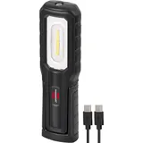 Brennenstuhl LED Akku Handleuchte HL 701 A / LED Arbeitsleuchte für außen IP54 (700+100lm, inklusive USB C Ladekabel, bis zu 10h Leuchtdauer, LED Taschenlampe mit Magneten und Haken)