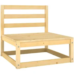 vidaXL Garten-Mittelsofa mit Grauen Kissen Massivholz Kiefer