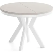 WFL GROUP Runder Esstisch 100 x 77 x 100 cm beige