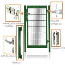 FA-Bausysteme Gartentor voll Rahmen 120 x 160 cm Moosgrün