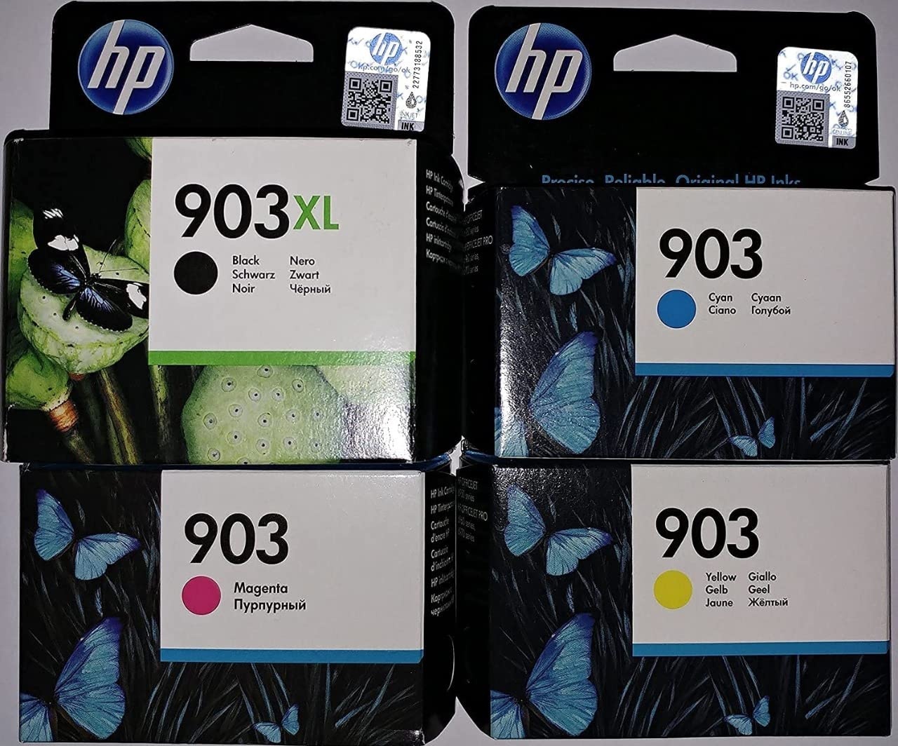 HP 903XL Schwarz und HP 903 je 1x Cyan/ Magenta/ Gelb Original Druckerpatronen für HP Officejet 6950, HP Officejet Pro 6960, HP Officejet Pro 6970