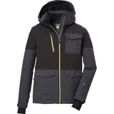 KILLTEC Jungen Skijacke/Funktionsjacke mit Kapuze und Schneefang KSW 149 BYS SKI JCKT, anthrazit, 140,