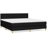 vidaXL Boxspringbett mit Matratze Schwarz 160x200 cm Stoff