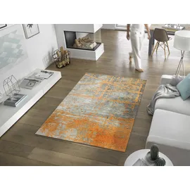 Wash+Dry Rustic 110 x 175 cm grau/orange