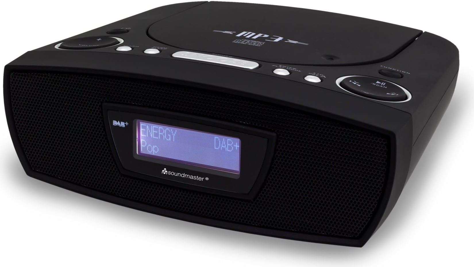 Soundmaster URD480SW DAB+/UKW Digitaluhrenradio mit CD/MP3/Resumée Funktion und USB, schwarz