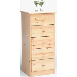 Erst-Holz Kommode Kiefer natur 5 Schubladen 90.50-05