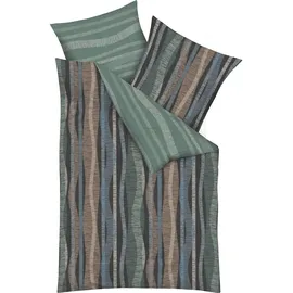 KAEPPEL Curvy Gestreift Grau 135 x 200 cm + 80 x 80 cm