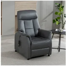 Duo Collection TV-Sessel Sorrent Mikrofaser 77 x 107 x 87 cm Grau mit Sitzheizung und elektrischer Aufstehhilfe