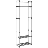 VidaXL Garderobenständer 3 Etagen Grau