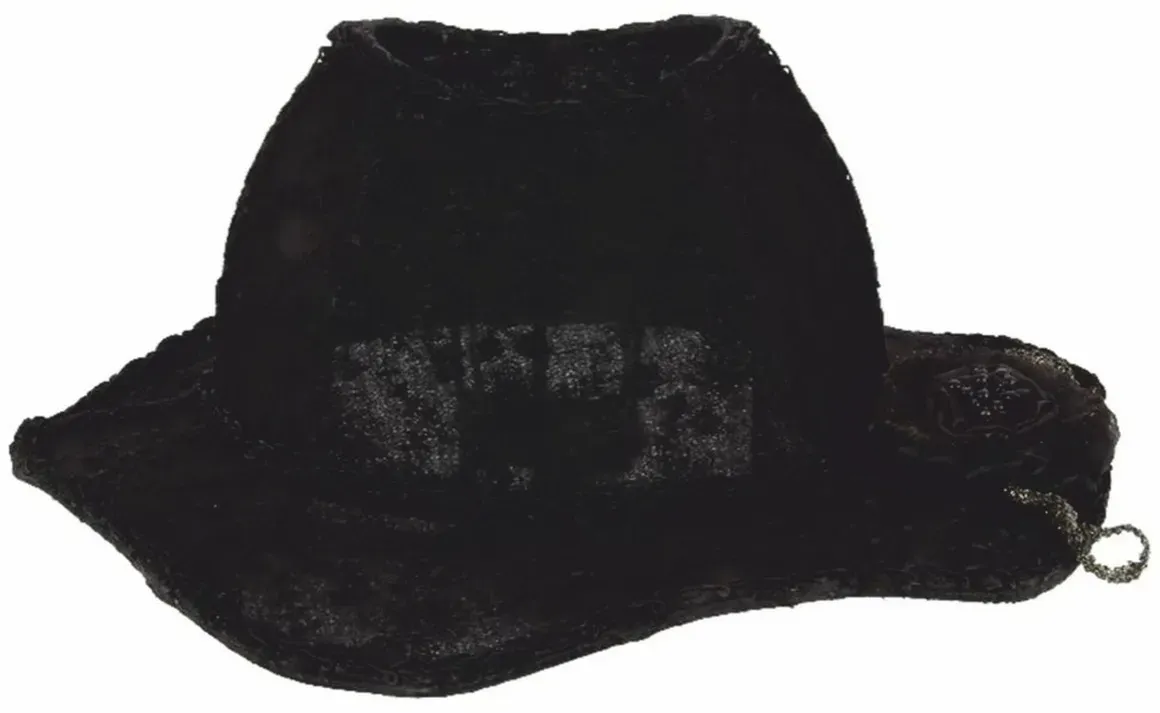 Casa Padrino Barock Lampenschirm in Damenhut Form Schwarz 38 cm - Barock Deko