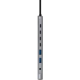 NANOCABLE 10.16.4608, USB-C Hub, Grau,