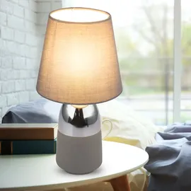 GLOBO Touch Tisch Leuchte FERNBEDIENUNG Textil Chrom Lampe DIMMBAR im Set inkl. RGB LED Leuchtmittel