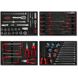Eberth Werkzeugwagen 4 Schubladen Gummi/Metall/Schaumstoff/Hartmetall rot