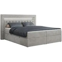 MKS Boxbett, GOLD-6 Led, 160/200 Hellgrau Struktur - H3