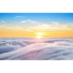 Fototapete PAPERMOON "WOLKEN-SONNE HIMMEL NATUR ERDE WELTALL PLANETEN XXL", bunt, B:2,50m L:1,86m, Vlies, Tapeten
