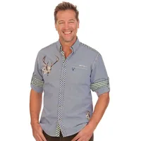 KRÜGER BUAM Trachtenhemd Trachtenhemd - KONRAD - blau blau S