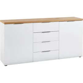 hom'in Sideboard 180 x 89 x 43 cm Grau / Weiß