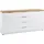 hom'in Sideboard 180 x 89 x 43 cm Grau / Weiß